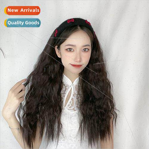 Wig female fashion corn perm hair band long curly hair half