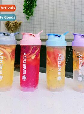 Cute sports fness water cup large capacy portable protein po
