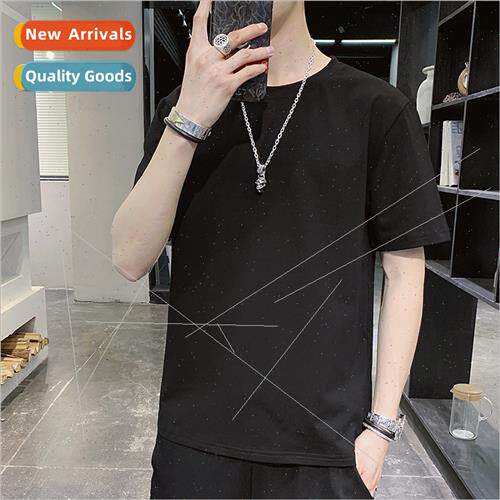 Summer cotton loose casual short-sleeved T-shirt round neck