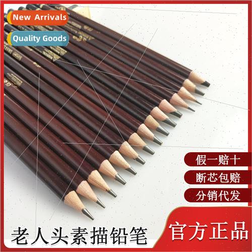 Old Man Head Sketch Drawing Pencil 2H-14B Pencil Box 12 Draw