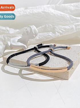 Korea ins simple minimalist woven tanium steel couple bracel