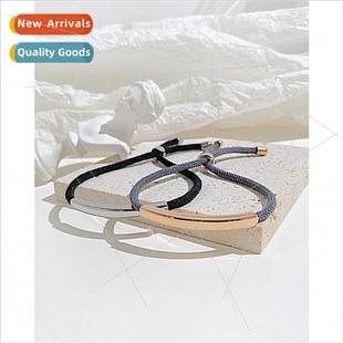 minimalist bracel ins couple Korea steel woven simple tanium