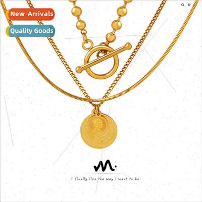 Europe ins tide necklace double round card queen portra OT c