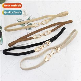 ladies ins skirt thin fin hooks belt gold Elastic decorative