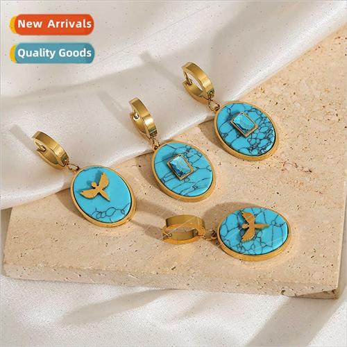 Europe fashion simple stainless steel geometric earrings fem