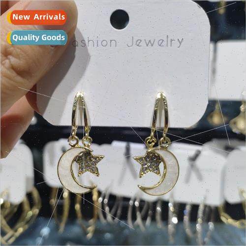 earrings drop oil star moon earrings simple earrings Korea w