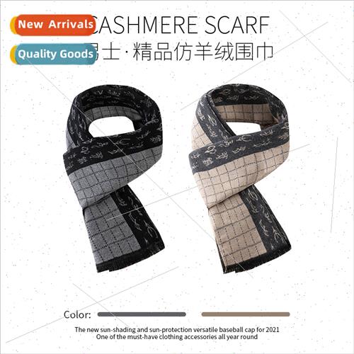 Scarf imation cashmere plaid scarf women men 2021 new fall w