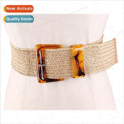 Mori women system woven wax rope wide belt women preparation