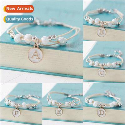 Fashion ceramic round beads elastic beaded bracelet wh 26 le