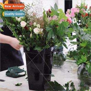 Black Creative Flower Plastic Arrangeme Bucket Square