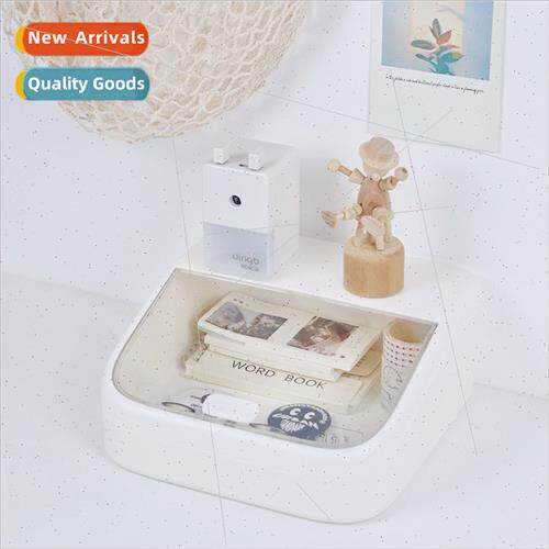 Transparent flip lid desktop organizer organizer box student