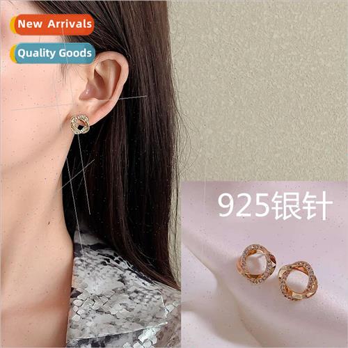 925 silver needle Korea new simple compact earrings small ci
