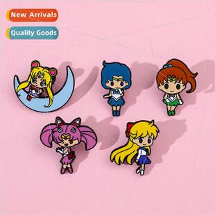 Creative cartoon anime character brooch Minute Maid Warrior