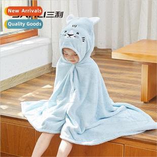 Towel cartoon coral velvet cape cape baby beach towel swimmi