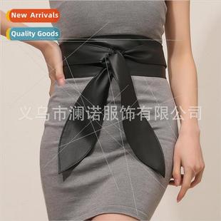Waistband Soft Versatile new Bow Wide Elegant Flutter Women