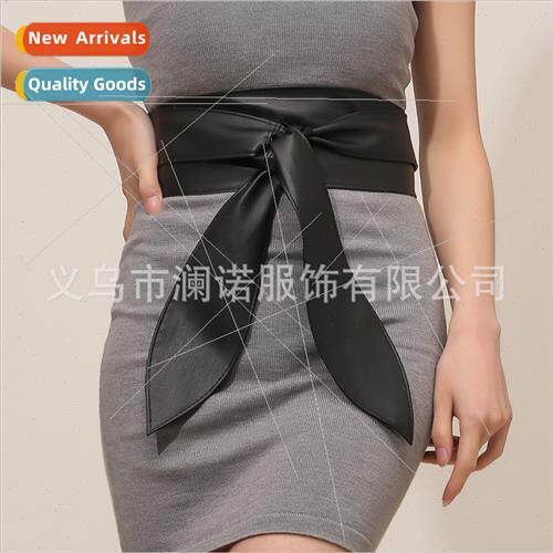 new Women Wide Waistband Soft Versatile Elegant Bow Flutter
