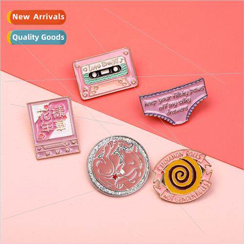 Accessories creative personalized oil drop brooch pink zinc
