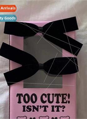 French hair clips black bow bangs clip small ribbon velvet h