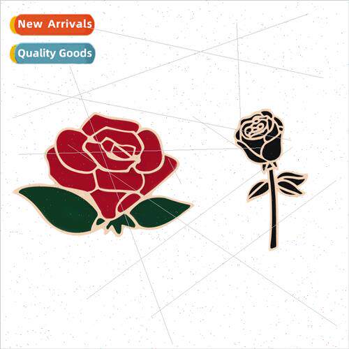 Women flowers gift jewelry red black roses alloy oil drop br