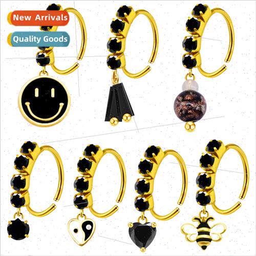 Diamonds zirconia black tai chi heart smiley face pendant be