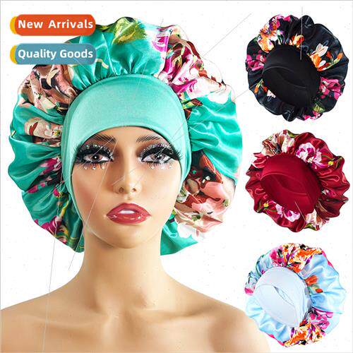 Wide Sateen Sleeping Hat Printed Round Hat New Printed Home