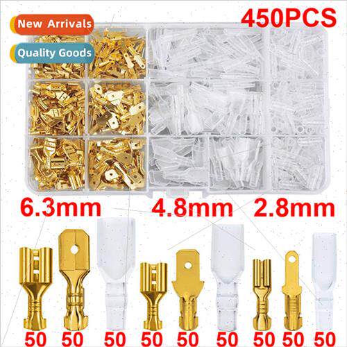 450PCS Golden Cold Pressed Reed Inserts 2.8 4.8 6.3mm Termin