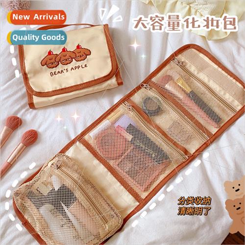 Japanese cute folding organizer bag new simple multi-fold be