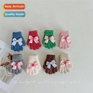 Gloves Knted Bow Kid