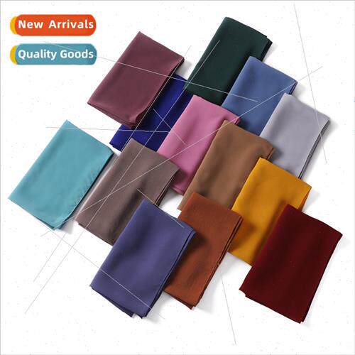 New solid color pearl chiffon square scarf 90*90 wrap head s