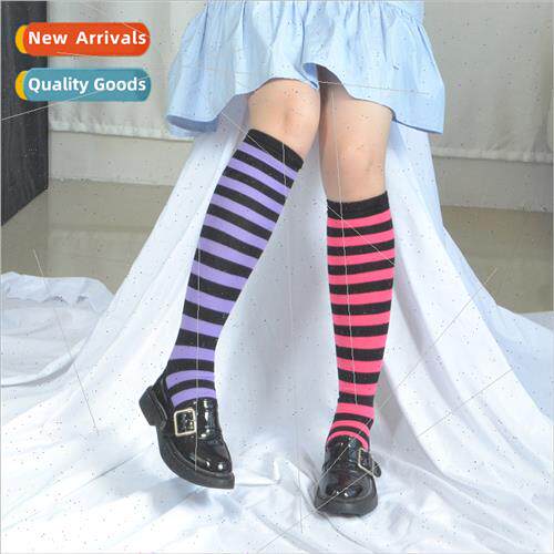Knted long striped stockings Korean Japanese students dress