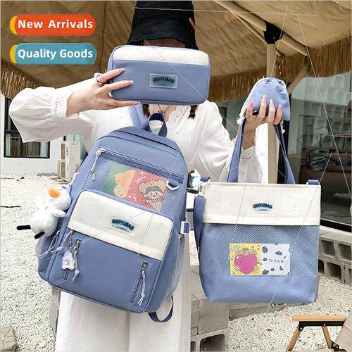 New canvas shoulder bag female Korean large-capacy five sets