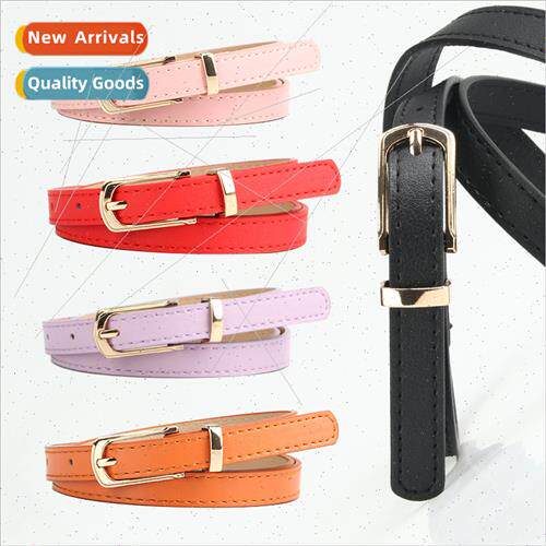 New Korean multi-color alloy pin buckle thin belt female fas