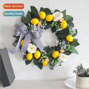 2023 mulation Flower Bow Hanging Wreath Door Dec Lemon