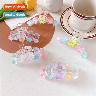 Cartoon bunny children grasp clip transparent jelly color la