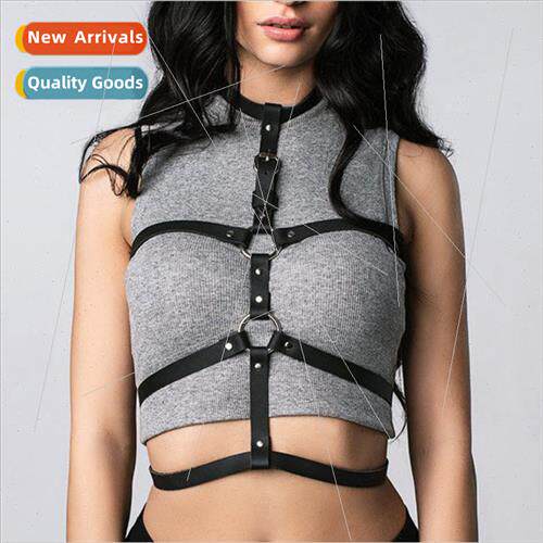 Leather set shooting nightclub punk PU bondage backpack belt