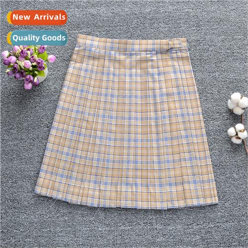 JK Unim Yellow Blue Whe Plaid Japan Pleated Skirt Pleated Sk