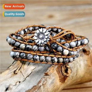 Ethnic boho retro natural stone bracelets beaded men women