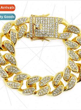 Hipster Bully Diamonds Cuban Wide Bracelet Europe Hip Hop Me