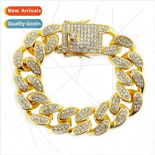 Hipster Bully Diamonds Cuban Wide Bracelet Europe Hip Hop Me