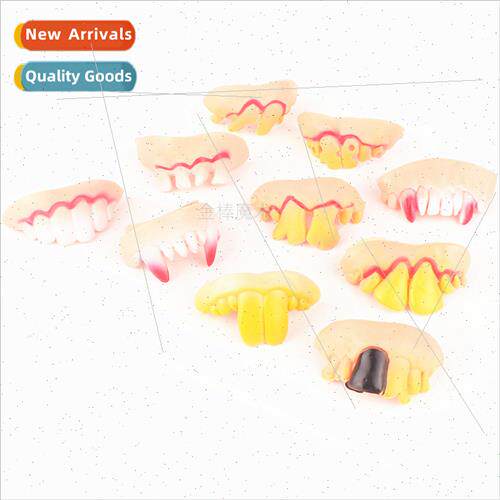 Dentures a full set ten funny vampire zombie incisors buck t