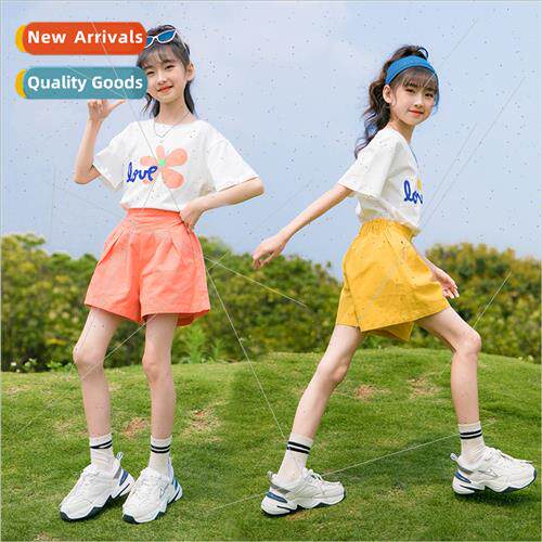 Childrens clothing girls fashion flower suit 2023 new middle