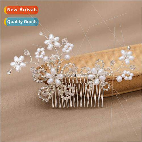 Super fairy pearl flower hair comb Mori aesthetic handmade b