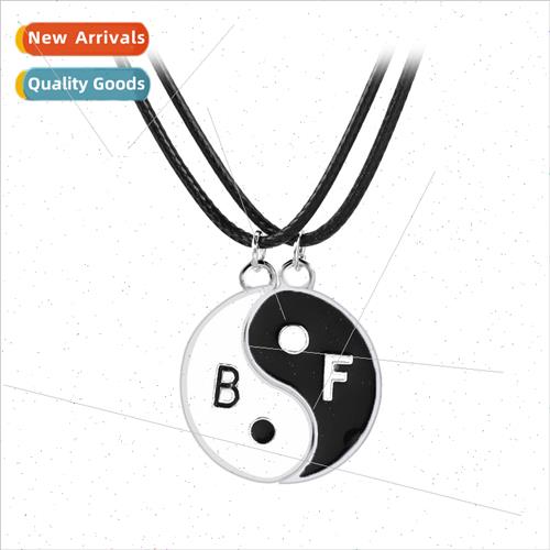 Europe Taiji gossip yin yang couple friend necklace pendant