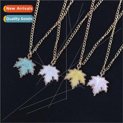Korea simple fashion creative maple leaf necklace good frien