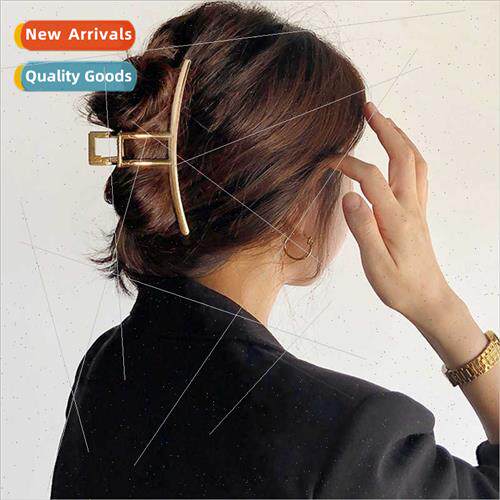 Metal grab clip back head large Korean hair clips geometric