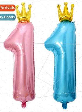 36 inch number balloons Crown number aluminum film balloons