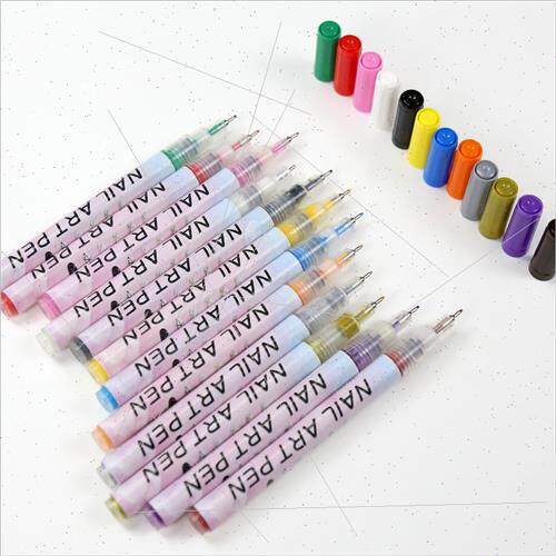 12-color set 0.5mm color drawing line drawing nail point flo