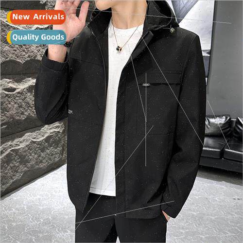 Fall men hooded jacket middle-aged business men casual fashi