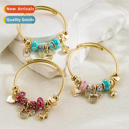 Pan a new stainless steel bracelet hundred glazed beads inla