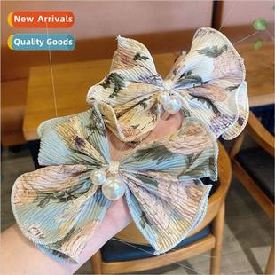bow floral hair Korea hairpin large clips headdress new